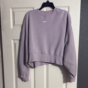 Nike Purple Boxy Cropped Hoodie
